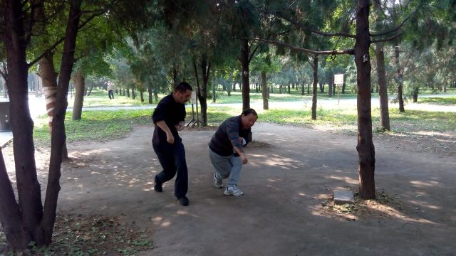 M Zhang demonstrating a 64 hands movement to Fritz